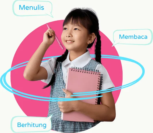 Ilustrasi anak belajar bersama Lilo