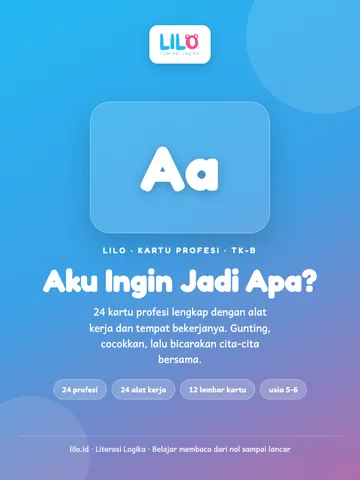 Aku Ingin Jadi Apa? 24 Kartu Profesi + Alat Kerja dan Tempat Bekerjanya
