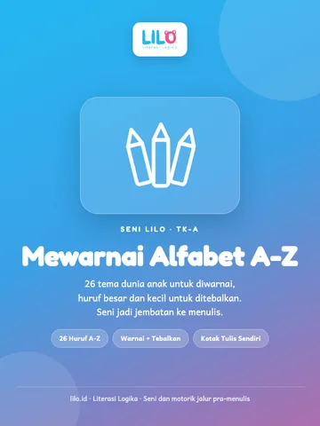 Buku Mewarnai Alfabet A-Z