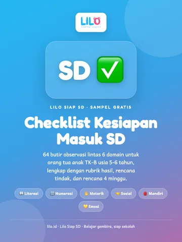 Checklist Kesiapan Masuk SD (Sampel Gratis)