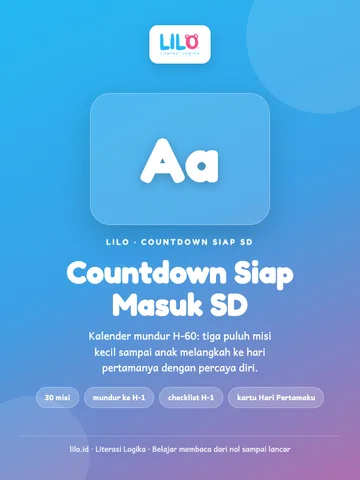 Kalender Countdown Siap Masuk SD (H-60)