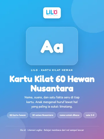 Kartu Kilat 60 Hewan Nusantara