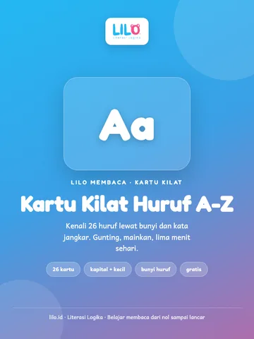 Kartu Kilat Huruf A-Z Lilo