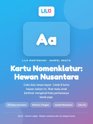 Kartu Nomenklatur Montessori