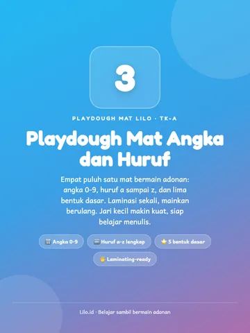 Playdough Mat Angka dan Huruf