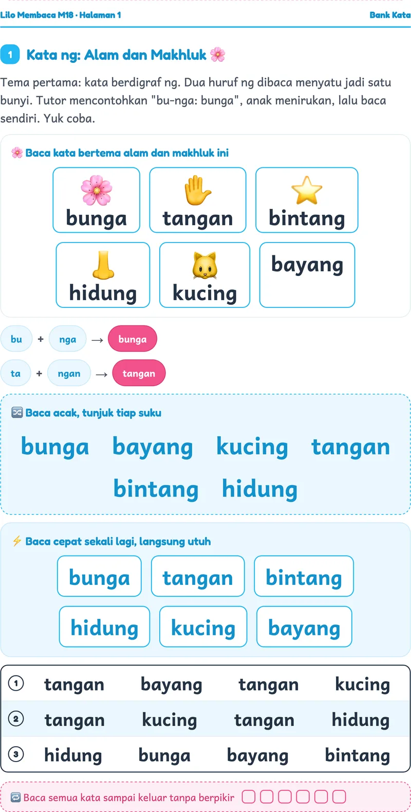 Cuplikan worksheet asli Kata Gabungan ng dan ny