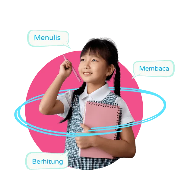Anak belajar menulis, membaca, dan berhitung bersama Lilo